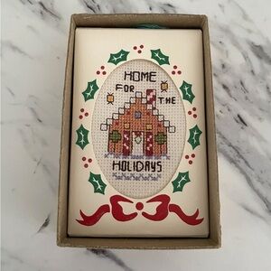 Mini Vintage Festive Holiday Cross-Stitch Decor